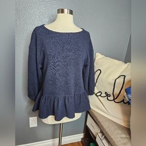 Maeve by Anthropogie blue peplum top size X-Small